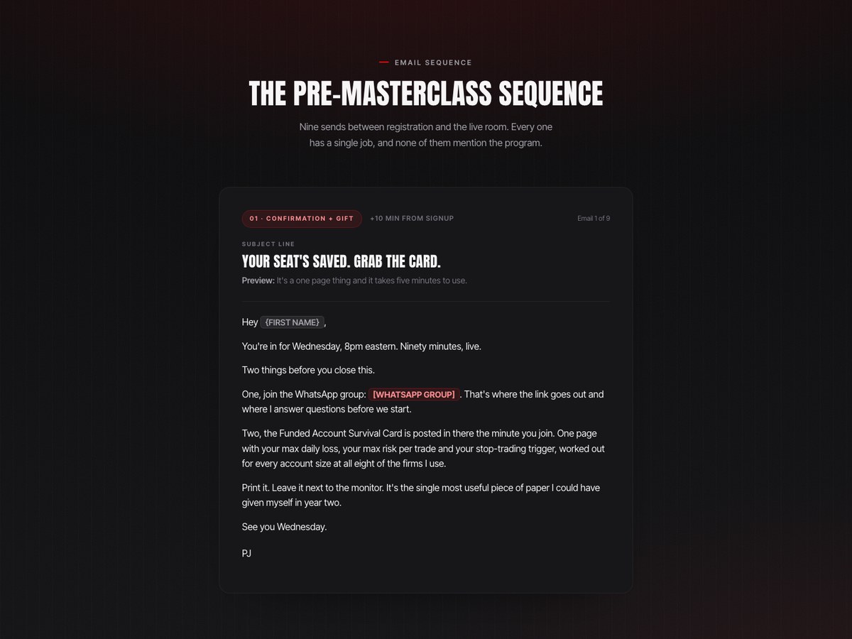 Pre-masterclass sequence preview